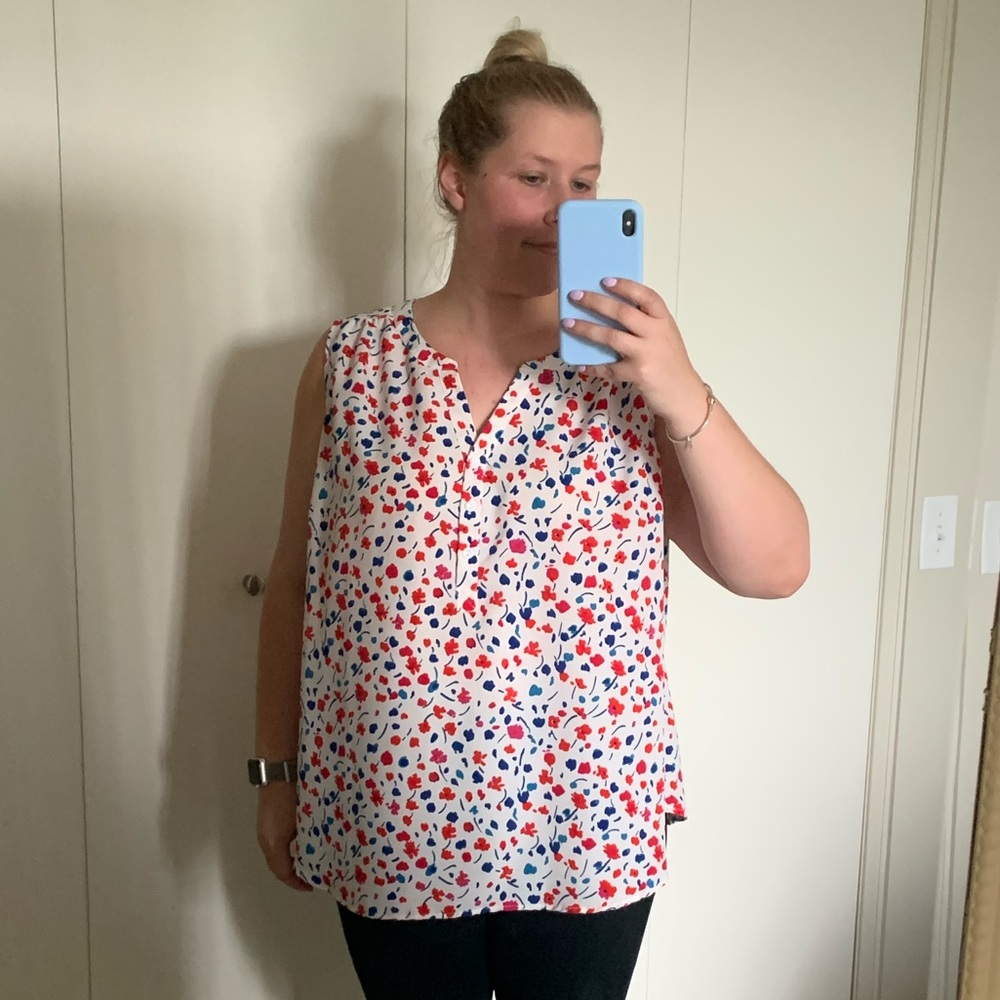 Floral sleeveless blouse